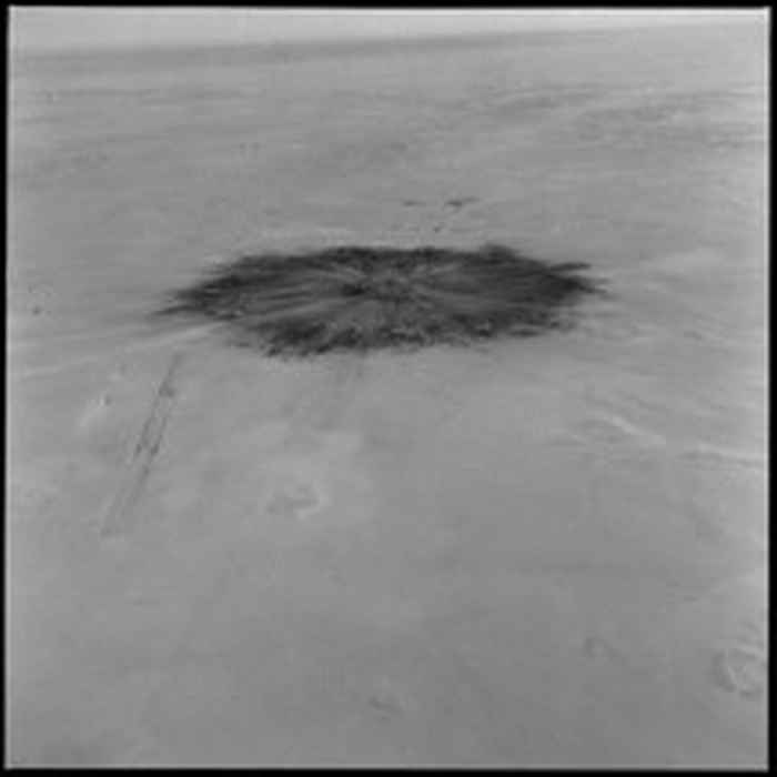 The trace of the explosion of France’s first nuclear bomb in the ground zero, the Algerian Sahara © 1960, Raymond Varoqui / SCA / ECPAD